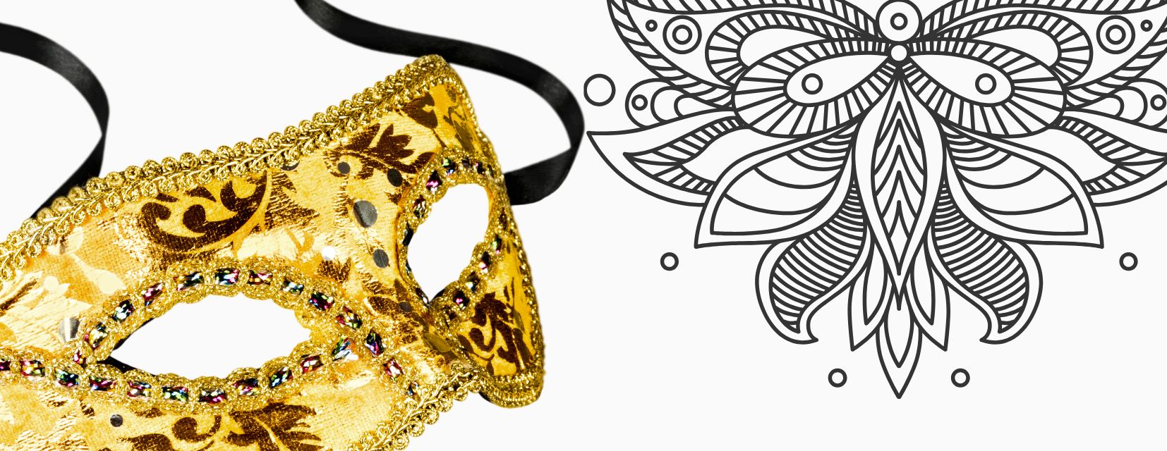 Men's Long Ornate Masquerade Mask | Differio